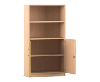 Flexeo® Kombi Schrank unten Drehtüren oben 2 Fächer = 4 Ordnerhöhen