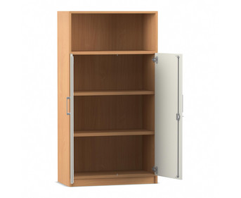 Flexeo® Kombi Schrank unten Drehtüren oben 1 Fach = 4 Ordnerhöhen