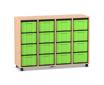 Flexeo® Regal 4 Reihen 16 große Boxen