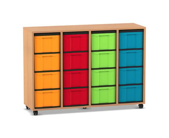 Flexeo® Regal 4 Reihen 16 große Boxen