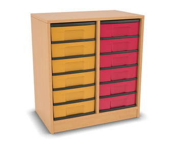 Flexeo® Regal 2 Reihen 12 kleine Boxen Mittelwand