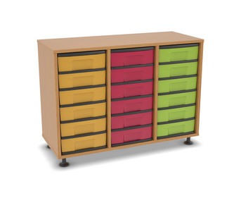 Flexeo® Regal 3 Reihen 18 kleine Boxen Mittelwand