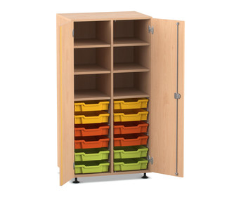 Flexeo® Schrank PRO 2 Reihen 12 Boxen Gr S 4 Fächer oben 2 Türen