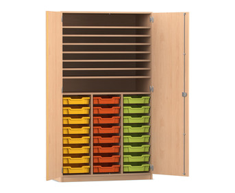 Flexeo® Bastelschrank PRO 3 Reihen 24 Boxen Gr S 8 Fächer