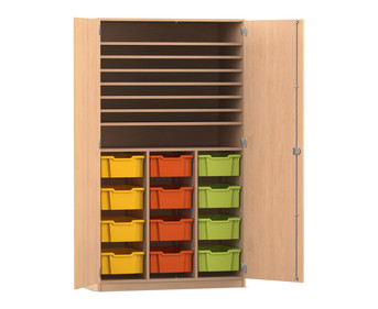 Flexeo® Bastelschrank PRO 3 Reihen 12 Boxen Gr M 8 Fächer