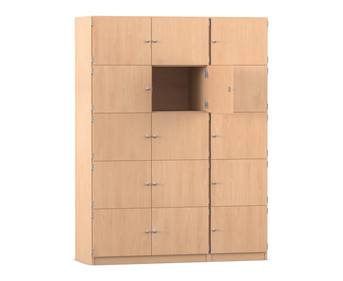 Flexeo® Schließfachschrank 15 geschlossene Fächer Breite 142 5 cm