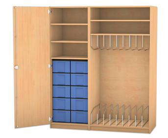 Flexeo® Liegepolsterschrank für 9 Liegepolster 10 Boxen 5 Fächer 1 Tür