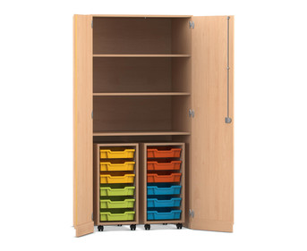 Flexeo® Garagenschrank PRO 2 Rollcontainer 12 Boxen Gr S 3 Fächer