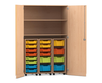 Flexeo® Garagenschrank PRO 3 Rollcontainer 18 Boxen Gr S und M 2 Fächer