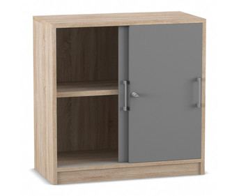 Flexeo® Schiebetüren Schrank 2 Fächer = 2 Ordnerhöhen