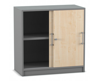 Flexeo® Schiebetüren Schrank 2 Fächer = 2 Ordnerhöhen