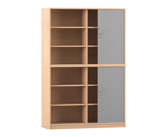 Flexeo® Rollladenschrank 12 Fächer Mittelwand 2 Türen Breite 126 4 cm