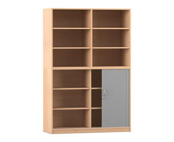 Flexeo® Rollladenschrank 12 Fächer Mittelwand Tür unten Breite 126 4 cm