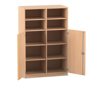 Flexeo® Schrank 10 Fächer Mittelwand 2 Halbtüren Breite 94 4 cm