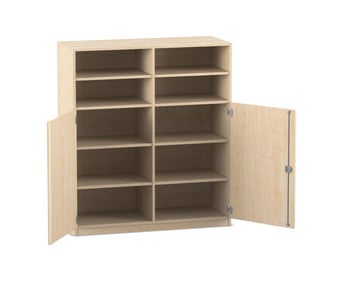 Flexeo® Schrank 10 Fächer Mittelwand 2 Halbtüren Breite 126 4 cm