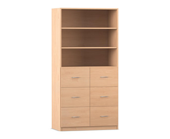 Flexeo® Schrank 6 große Schubladen 3 Fächer