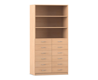 Flexeo® Schrank 12 kleine Schubladen 3 Fächer