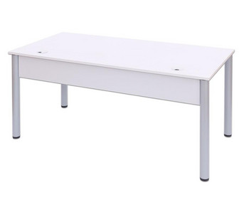 EDV Tisch mit Kabelkanal Rundrohr Tischbeine BxT: 80x80 cm