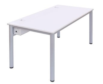 EDV Tisch mit Kabelkanal Rundrohr Tischbeine BxT: 160x80 cm
