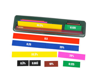 Betzold Dezimal und Prozentstreifen im Sortierkasten