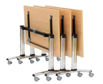 Säulentisch fahrbar und klappbar BxTxH: 160 x 80 x 73 5 cm