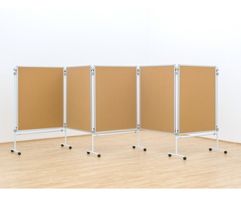 Betzold Pinnwand 5er Set 150 x 120 cm Kork fahrbar