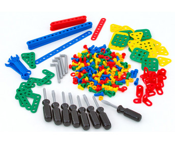 Konstruktionsmaterial mit Werkzeug 320 tlg