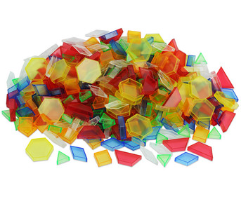 Betzold Transparente Pattern Blocks 360 Teile in Stapelbox