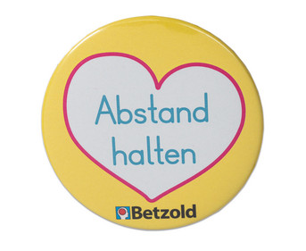 Betzold Ansteck Button Abstand halten 10 Stück