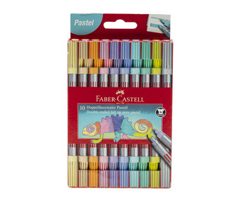 FABER CASTELL Doppelfasermaler Pastell 10 Stück