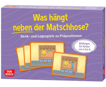 Denk und Legespiel Was hängt neben der Matschhose?