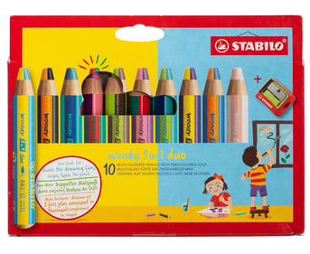 STABILO® Buntstifte woody 3 in 1 duo Kartonetui inkl Spitzer 10 Farben