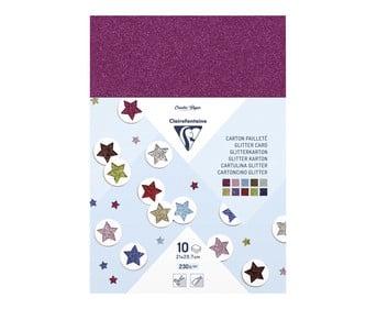 Clairefontaine Glitterkarton 230 g/m² 21 5 x 30 5 cm 10 Bogen