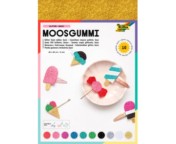folia Glitzer Moosgummi Basic 10 Bogen