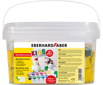 Eberhard Faber Modelliermasse weiß inkl 14 Farben zum Bemalen