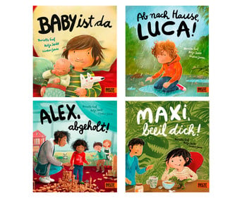 Pappbilderbuch Paket Alex Maxi Luca und Baby