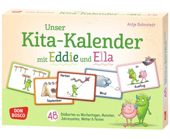 Unser Kita Kalender mit Eddie und Ella – 48 Bildkarten