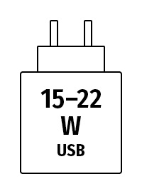 Netzstecker 15 - 22 W USB