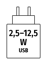 Netzstecker 2,5 - 12,5 W USB