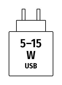 Netzstecker 5 - 15 W USB