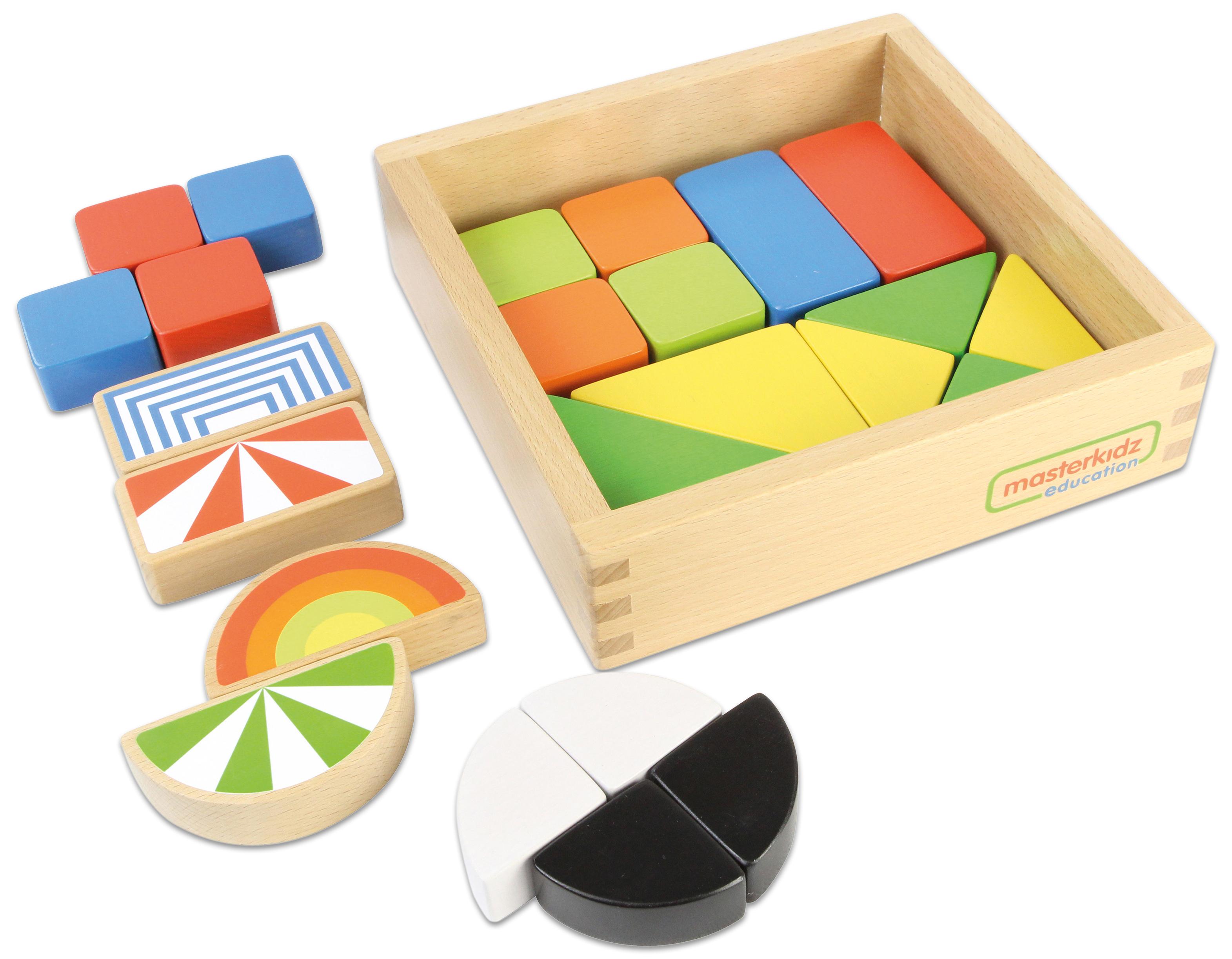 Masterkidz Colour Blocks - Bunte Bausteine aus Holz geometrisch Masterkidz Colour Blocks - Bunte Bausteine aus Holz geometrisch