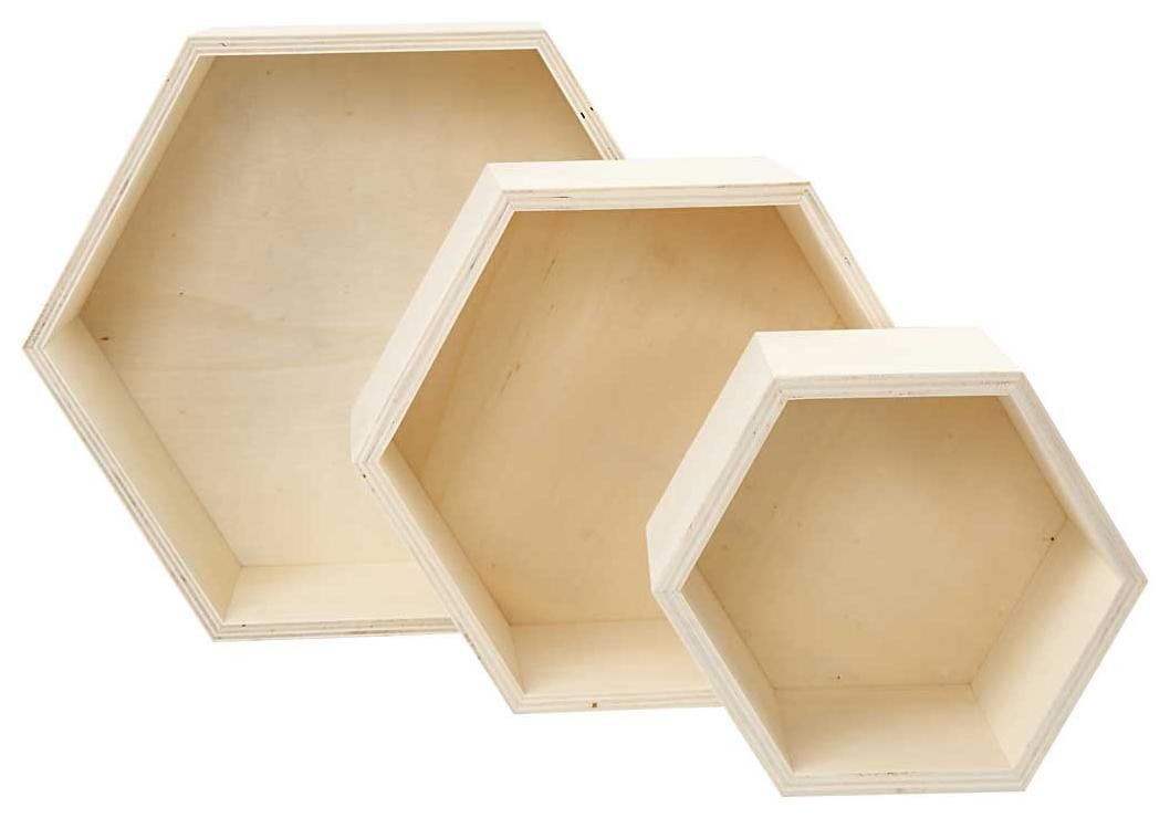 Holzbox Wabe, 3er Set Blanko Material Bastelmaterial aus Holz ... Holzbox Wabe, 3er Set Blanko Material Bastelmaterial aus Holz ...