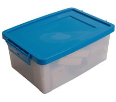 Betzold Aufbewahrungsbox, 16 x 39,5 x 27,5 cm, weiß-transparent, Grundfarben