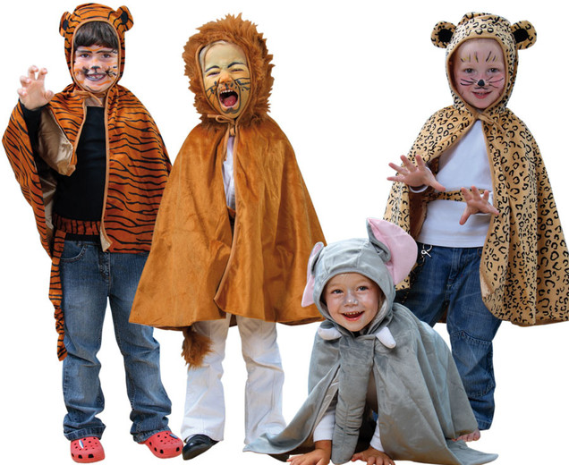 Kostüm Zubehör Set Kinder Elefant Zoo Tier 4-tlg Fasching Karneval Halloween